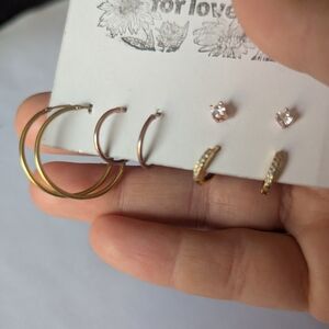 Vermeil Hoop and Stud Earring Set